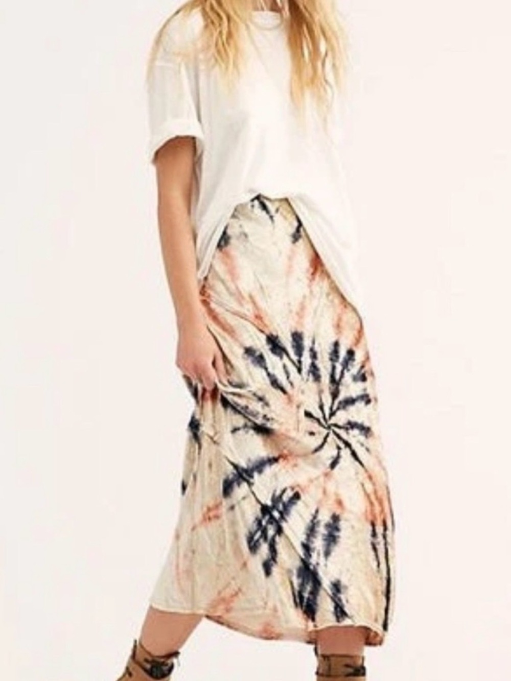 Free People Velvet Serious Swagger Tie-Dye Midi Skirt - Picture 11 of 13